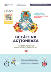 Infografic în cadrul proiectului „Cetățenii Acționează: parteneriate locale pentru bugete transparente”, 2021-2022.